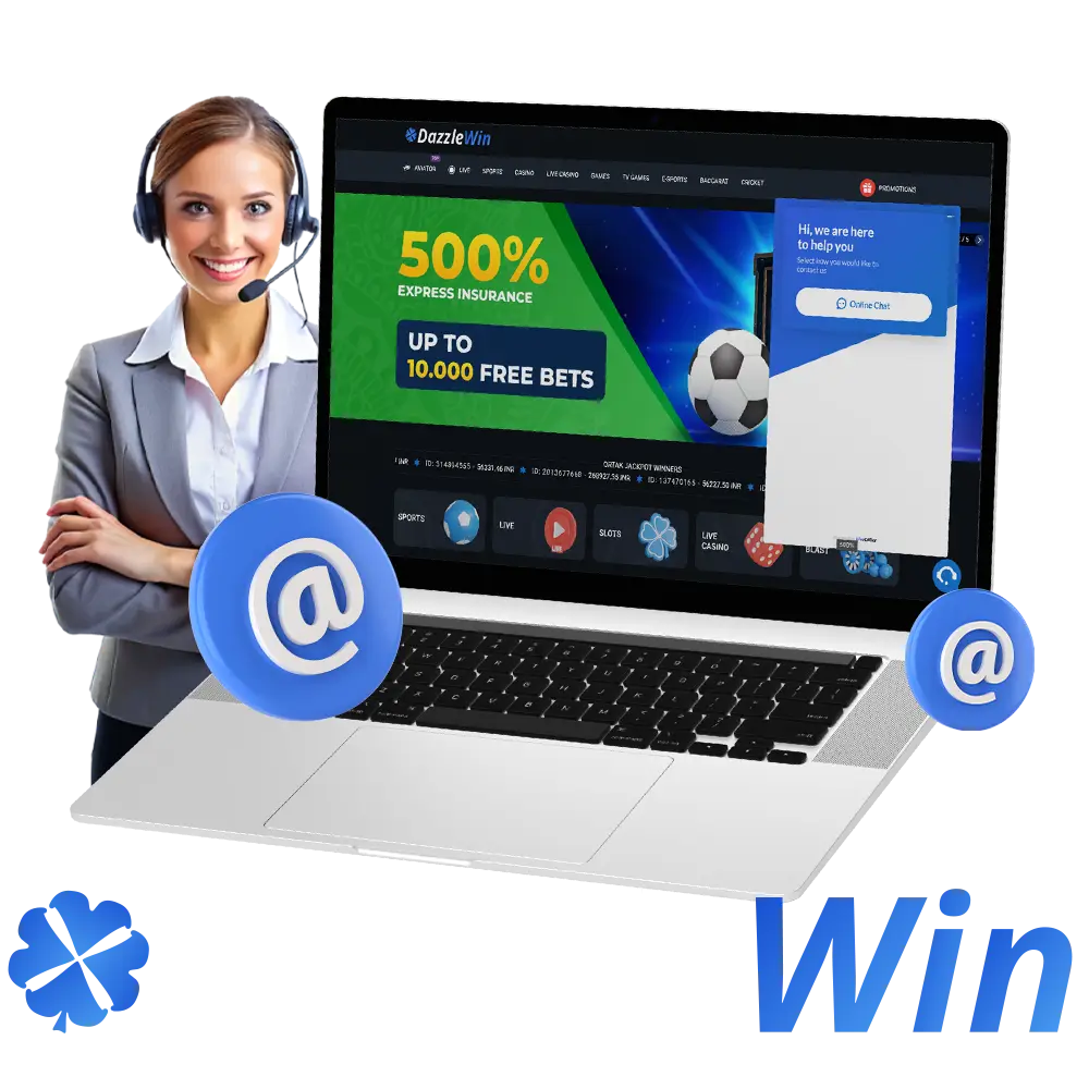 Support service on the DazzleWin website.